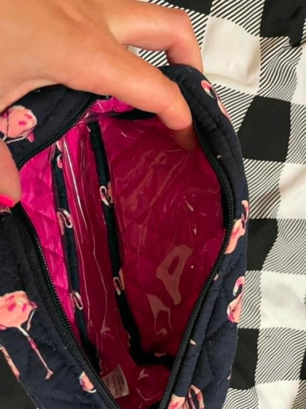 LIKE NEW Vera Bradley Flamingo Fiesta Quilted Cosmetic Case, Pink Flamingo Print